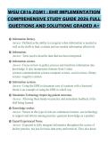 WGU C816 ZQM1 &colon; EHR IMPLEMENTATION COMPREHENSIVE STUDY GUIDE 2026 FULL QUESTIONS AND SOLUTIONS GRADED A&plus;