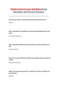 Florida Funeral Laws and Rules Exam&comma; Florida Regulatory Training &ndash; Practice Questions with Correct Answers