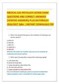 Medical Gas Installer License Exam Practice Questions 2026&sol;2027 Complete Questions&comma; Answers&comma; and Rationales