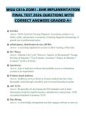 WGU C816 ZQM1 &colon; EHR IMPLEMENTATION FINAL TEST 2026 QUESTIONS WITH CORRECT ANSWERS GRADED A&plus;