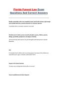 Florida Funeral Law Exam&comma; Florida Board &mdash; Practice Questions with Answers 