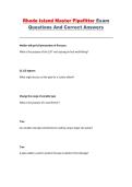 Rhode Island Master Pipefitter Exam &mdash; Questions and Correct Answers