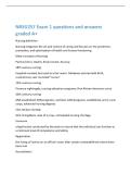NRSG257 Exam 1 questions and answers graded A&plus; Nursing definition Nursing integrates the art and science of caring and focuses on the protection&comma; promotion&comma; and optimization of health and human functioning&period; Meta-Concepts of Nursing Patient&sol;client&comma; H