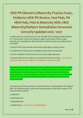 HESI PN Obstetrics&sol;Maternity Practice Exam&comma; Pediatrics HESI PN Review&comma; Hesi Peds&comma; PN HESI Peds&comma; Peds & Maternity HESI&comma; HESI Maternity&sol;Pediatric Remediation Answered Correctly Updated 2026 &sol; 2027