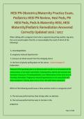 HESI PN Obstetrics&sol;Maternity Practice Exam&comma; Pediatrics HESI PN Review&comma; Hesi Peds&comma; PN HESI Peds&comma; Peds & Maternity HESI&comma; HESI Maternity&sol;Pediatric Remediation Answered Correctly Updated 2026 &sol; 2027