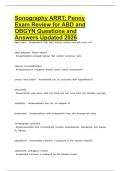 Sonography ARRT&semi; Penny Exam Review for ABD and OBGYN Questions and Answers Updated 2026
