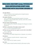 WGU D203 ANATOMY & PHYSIOLOGY 2025 CERTIFICATION SCRIPT 2026 QUESTIONS WITH SOLUTIONS GRADED A&plus;