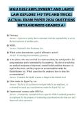 WGU D352 EMPLOYMENT AND LABOR LAW EXPLORE 147 TIPS AND TRICKS ACTUAL EXAM PAPER 2026 QUESTIONS WITH ANSWERS GRADED A&plus;