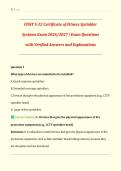 FDNY S-12 Certificate of Fitness Sprinkler Systems Exam &vert; 2026&sol;2027 &vert; Exam Questions with Verified Questions and Answers &vert; Top Score Guaranteed &vert; Instant Download