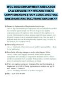 WGU D352 EMPLOYMENT AND LABOR LAW EXPLORE 147 TIPS AND TRICKS COMPREHENSIVE STUDY GUIDE 2026 FULL QUESTIONS AND SOLUTIONS GRADED A&plus;