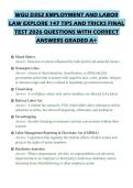 WGU D352 EMPLOYMENT AND LABOR LAW EXPLORE 147 TIPS AND TRICKS FINAL TEST 2026 QUESTIONS WITH CORRECT ANSWERS GRADED A&plus;