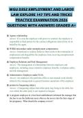 WGU D352 EMPLOYMENT AND LABOR LAW EXPLORE 147 TIPS AND TRICKS PRACTICE EXAMINATION 2026 QUESTIONS WITH ANSWERS GRADED A&plus;