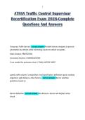 ATSSA Traffic Control Supervisor Recertification Exam 2026-Complete Questions And Answers 