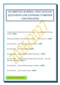 911 DRIVING SCHOOL&colon; TEST &num;4 EXAM QUESTIONS AND ANSWERS &lpar;VERIFIED AND UPDATED&rpar;
