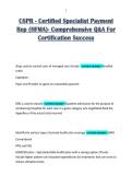 CSPR - Certified Specialist Payment Rep &lpar;HFMA&rpar;- Comprehensive Q&A For Certification Success