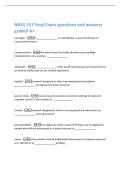 NRSG 257 Final Exam questions and answers  graded A&plus; 