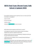 BEFO Final Exam &lpar;Recent Exam&rpar; Fully Solved & Updated 2026