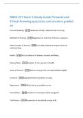 NRSG 257 Exam 1 Study Guide Personal and  Ethical Knowing questions and answers graded  A&plus; 