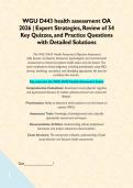 WGU D443 health assessment OA 2026 &vert; Expert Strategies&comma; Review of 54 Key Quizzes&comma; and Practice Questions with Detailed Solutions  