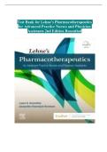 Test Bank &ndash; Lehne&rsquo;s Pharmacotherapeutics for Advanced Practice Nurses and Physician Assistants 2nd Edition by Rosenthal &vert; Exam Questions & Solutions