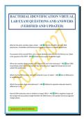 BACTERIAL IDENTIFICATION VIRTUAL LAB EXAM QUESTIONS AND ANSWERS &lpar;VERIFIED AND UPDATED&rpar;