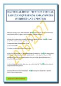 BACTERIAL IDENTIFICATION VIRTUAL LAB EXAM QUESTIONS AND ANSWERS &lpar;VERIFIED AND UPDATED&rpar;