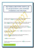 BACTERIAL IDENTIFICATION LAB EXAM QUESTIONS AND ANSWERS &lpar;VERIFIED AND UPDATED&rpar;