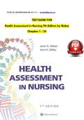 Test Bank for Health Assessment in Nursing &ndash; 7th Edition by Janet R&period; Weber & Jane H&period; Kelley &vert; Complete 2025&ndash;2026 Test Bank with Detailed NCLEX-Style Questions&comma; Answers&comma; and Rationales &ndash; Full Chapters 1&ndash;34