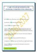 CAIB 1 EXAM QUESTIONS AND ANSWERS &lpar;VERIFIED AND UPDATED&rpar;