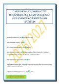 CALIFORNIA CHIROPRACTIC JURISPRUDENCE EXAM QUESTIONS AND ANSWERS &lpar;VERIFIED AND UPDATED&rpar;