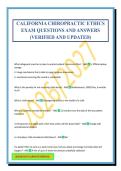 CALIFORNIA CHIROPRACTIC ETHICS EXAM QUESTIONS AND ANSWERS &lpar;VERIFIED AND UPDATED&rpar;