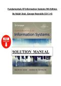 Solution Manual For Fundamentals of Information Systems&comma; 9 th Edition by Ralph stair and George Reynolds