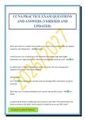CCNA PRACTICE EXAM QUESTIONS AND ANSWERS &lpar;VERIFIED AND UPDATED&rpar;