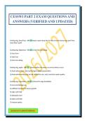 CESSWI PART 2 EXAM QUESTIONS AND ANSWERS &lpar;VERIFIED AND UPDATED&rpar;