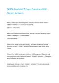 SABSA Module F2 Exam Questions With Correct Answers 