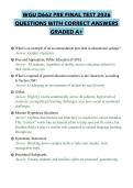 WGU D662 PRE FINAL TEST 2026 QUESTIONS WITH CORRECT ANSWERS GRADED A&plus;
