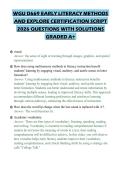 WGU D669 EARLY LITERACY METHODS AND EXPLORE CERTIFICATION SCRIPT 2026 QUESTIONS WITH SOLUTIONS GRADED A&plus;
