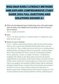WGU D669 EARLY LITERACY METHODS AND EXPLORE COMPREHENSIVE STUDY GUIDE 2026 FULL QUESTIONS AND SOLUTIONS GRADED A&plus;