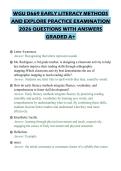 WGU D669 EARLY LITERACY METHODS AND EXPLORE PRACTICE EXAMINATION 2026 QUESTIONS WITH ANSWERS GRADED A&plus;