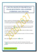 COG170 COGITO FUNDAMENTALS EXAM QUESTIONS AND ANSWERS &lpar;VERIFIED AND UPDATED&rpar;