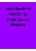 Industrial Revolution Test Study Guide Key Concepts Causes and Effects Review Test Bank Solutions Manual 2025&sol; 2026