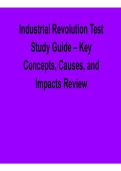 Industrial Revolution Test Study Guide Key Concepts Causes and Impacts Review Test Bank Solutions Manual 2025&sol; 2026