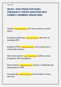 NR 603 - APEA PREDICTOR EXAM &vert;  FREQUENTLY TESTED QUESTIONS WITH  CORRECT ANSWERS &vert; BRAND NEW&excl; 