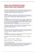 HESI LPN- ENTRANCE EXAM QUESTIONS AND ANSWERS