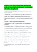 Primary Care Interprofessional Collaborative Practice &vert; Questions and Answers &vert; 2026 Update &vert; Certified Study Guide