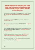 NC POST LICENSING EXAM LATEST 2026&sol;2027 ACTUAL  EXAM&vert; COMPLETE 320 REAL EXAM QUESTIONS AND  CORRECT DETAILED ANSWERS &lpar;VERIFIED ANSWERS&rpar;  ALREADY GRADED A&plus;