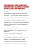 Primary Care Interprofessional Collaborative Practice &vert; Questions and Answers &vert; Verified A&plus; Pack