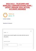 WGU D413 - TELECOMM AND WIRELESS COMMUNICATIONS EXAM &vert;LATEST VERSION 2026 &vert;ACTUAL ACCURATE ANSWERS