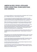 AMERICAN RED CROSS LIFEGUARD CONCLUSION FINAL EXAM QUESTIONS AND ANSWERS