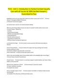 TCCC - Unit 1&colon; Introduction to Tactical Combat Casualty Care with all Correct & 100&percnt; Verified Answers &vert;Guaranteed to Pass